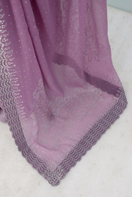 greeva enterprise Embroidered Bollywood Organza Saree(Purple)
