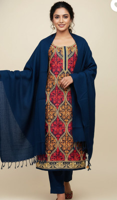 REET MAHAL Wool Embroidered Salwar Suit Material