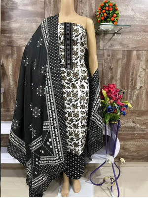 PUNRASAR TEXTILE Cotton Blend Floral Print Salwar Suit Material