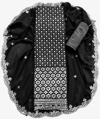 ETHNICBRITY Georgette Embroidered Salwar Suit Material