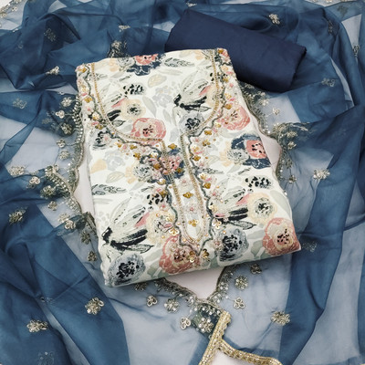 NEGRONI Cotton Blend Printed Salwar Suit Material