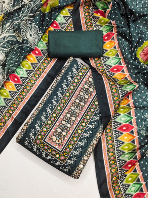 Divastri Silk Blend Embellished, Printed Salwar Suit Material