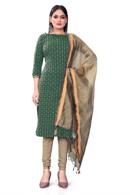 Tasrika Cotton Blend Checkered Salwar Suit Material