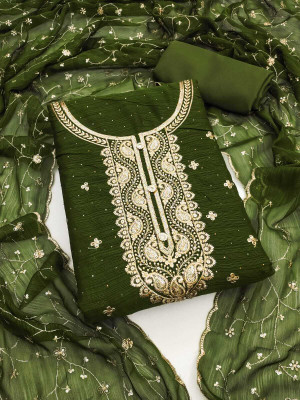 HLSILK Georgette Embroidered Salwar Suit Material