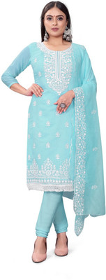 Kaan Chanderi Striped Kurta & Sharara Fabric