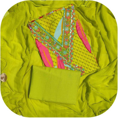 FAB JUNCTION Viscose Rayon Embroidered Salwar Suit Material