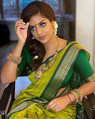 PRIHAL ART Cotton Silk Blend Self Design Blouse Material