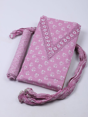 Meena Bazaar Cotton Blend Embroidered Salwar Suit Material