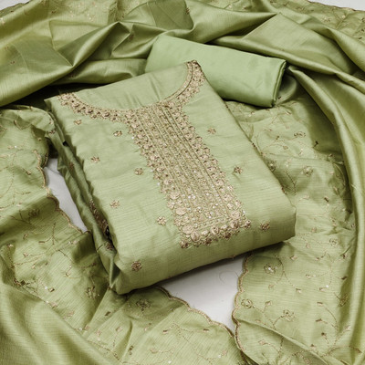 BRJ NX Art Silk Embroidered Salwar Suit Material