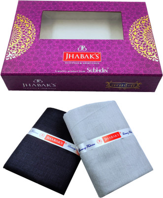JHABAK'S Cotton Blend Self Design Shirt & Trouser Fabric