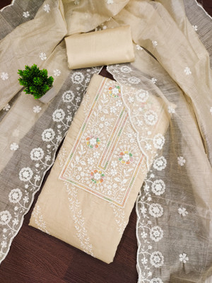 NEGRONISTAR Cotton Silk Embroidered Salwar Suit Material