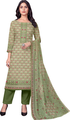DRAVINAM Trends Wool Embroidered Salwar Suit Material