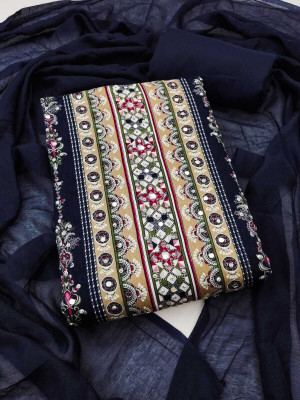 rajgharan nx Chanderi Embroidered Salwar Suit Material