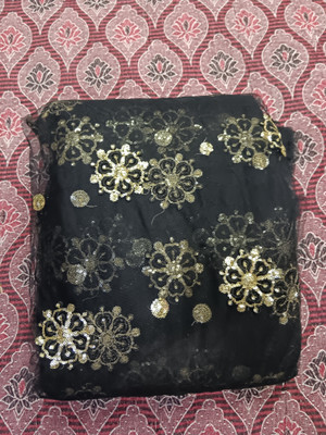 Divine Trends Net/Lace Embroidered Multipurpose Running Fabric
