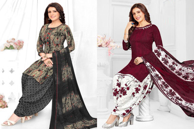 SIMPLYETHNIC Crepe Printed Salwar Suit Material