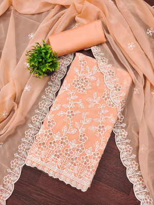 Shadow & Saining Georgette Embroidered Salwar Suit Material