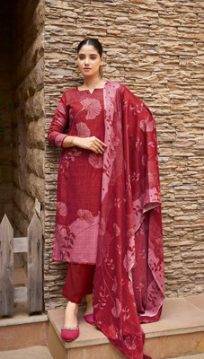 Ambar Lifestyle Wool Floral Print, Embellished, Printed, Self Design Salwar Suit Material