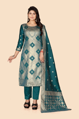 SAUMYA CREATIONS Art Silk Printed Kurta & Palazzo Material