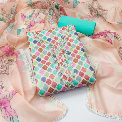 Divastri Cotton Blend Printed Salwar Suit Material