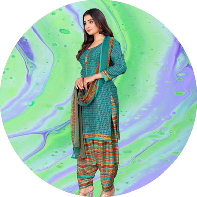 STYLEVEDA Cotton Blend Printed Salwar Suit Material