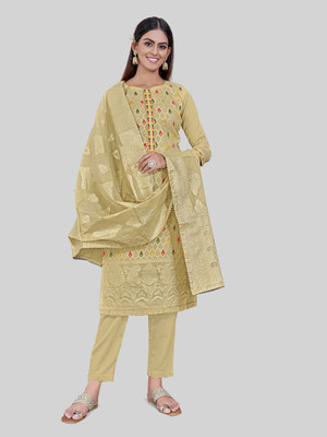 Tavas Jacquard Embroidered Salwar Suit Material