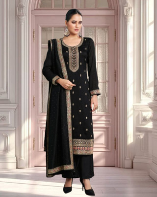 Dealbazaars Corporation Silk Blend Embroidered, Embellished, Self Design Salwar Suit Material