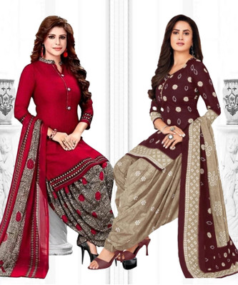 INITHI Crepe Printed Salwar Suit Material