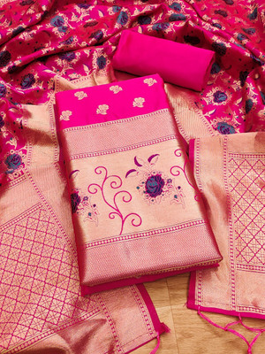 LeeliPeeri Designer Cotton Silk Embellished Salwar Suit Material