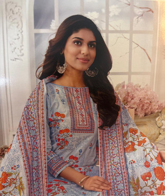 GUMBERTEXTILES Cotton Linen Floral Print Salwar Suit Material