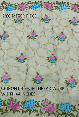 SATKAAR FASHION Chiffon Embroidered Multipurpose Running Fabric