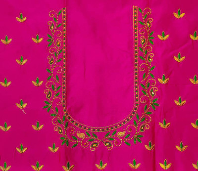 RAJVILASH Pure Silk Embroidered Blouse Material