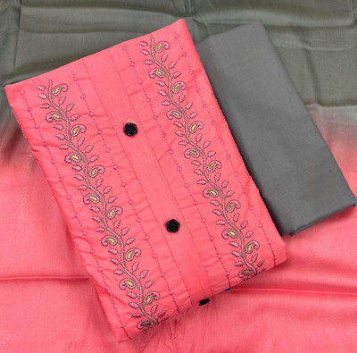 Ishika Creation Cotton Linen Embroidered Salwar Suit Material