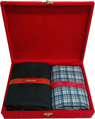 Arvind Cotton Blend Checkered, Self Design Shirt & Trouser Fabric