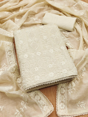 Divastri Silk Blend Embroidered Salwar Suit Material