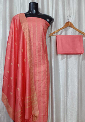 Aamir Fashion Textile Tussar Silk Dyed, Self Design Salwar Suit Material