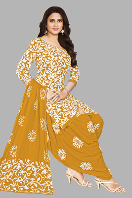 Simmu Pure Cotton Printed Kurta & Patiyala Material
