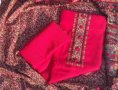 FAB JUNCTION Wool Embroidered Salwar Suit Material