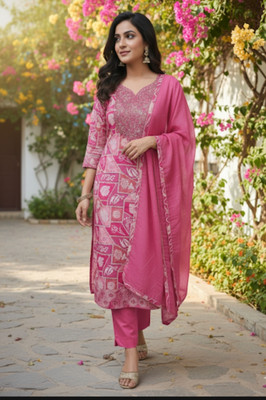 RIDDHI Polycotton Printed Salwar Suit Material