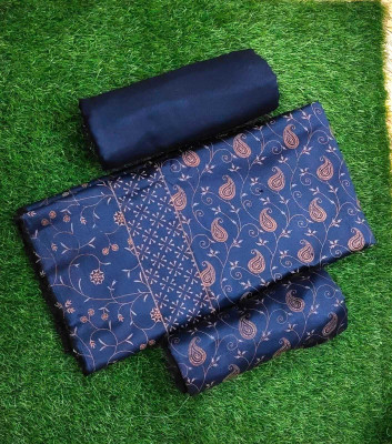 ST SAHIB TEXTILE Wool Floral Print Salwar Suit Material