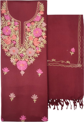 Kashmiri Wool Embroidered Salwar Suit Material