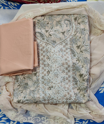 Ffftrders Cotton Blend Floral Print Salwar Suit Material