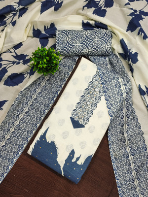 ShopGlobal Cotton Blend Printed Salwar Suit Material