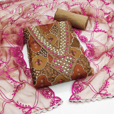 Divastri Organza Embellished Salwar Suit Material