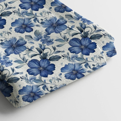 Arihant Creations Linen Floral Print Multi-purpose Fabric