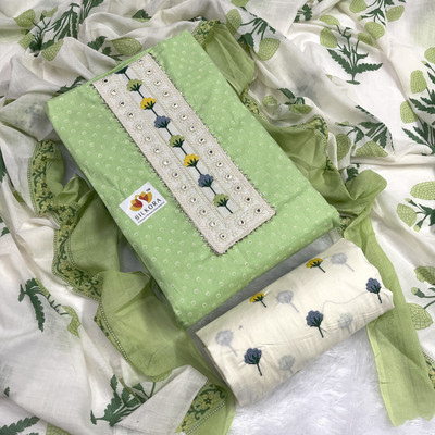 SILKORA Pure Cotton Printed Salwar Suit Material