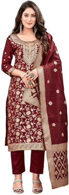SAUMYA CREATIONS Art Silk Self Design Kurta & Churidar Material