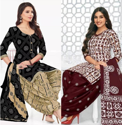 SIMPLYETHNIC Crepe Printed Salwar Suit Material