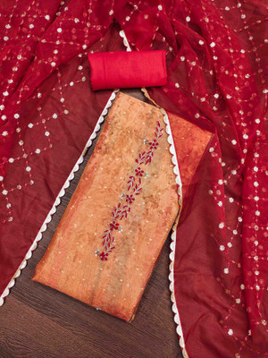 Kimisha Silk Blend Embellished Salwar Suit Material