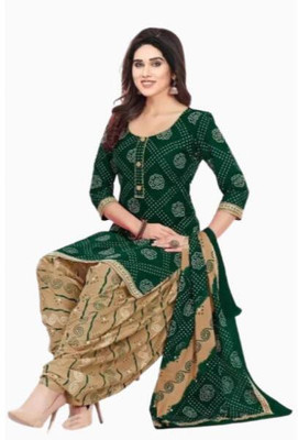 EverEthnic Cotton Blend Self Design Salwar Suit Material