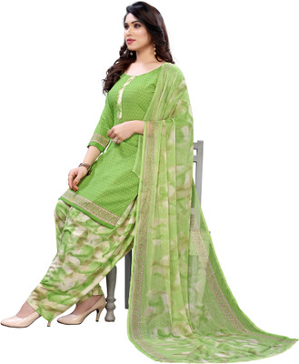 AYKA CLOTHINGS Crepe Floral Print, Embellished, Printed, Geometric Print Kurta & Patiyala Material